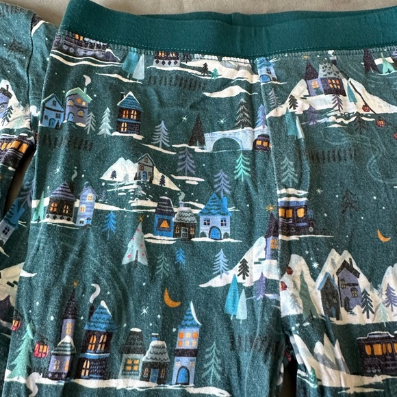 Little Sleepies Teal Mountain Village Pajama Set - Picture 3 of 3